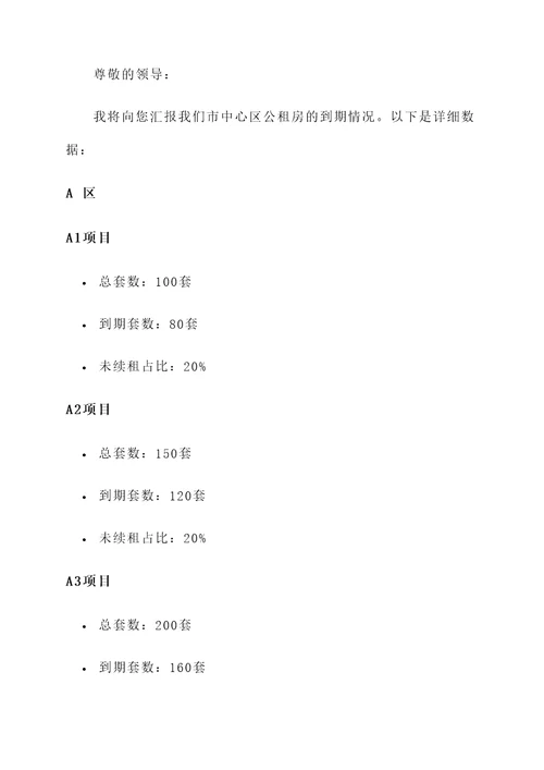 公租房到期情况汇报