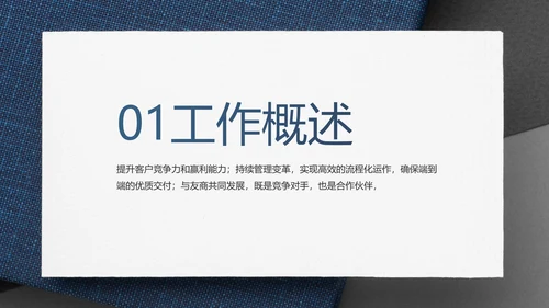 蓝色风年终总结述职报告PPT