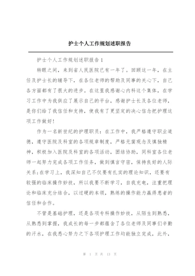 护士个人工作规划述职报告.docx