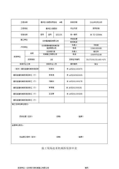 塔吊安装使用专项方案资料
