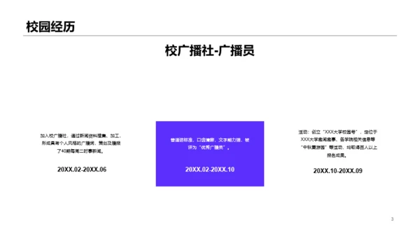 紫色杂志风个人简历PPT案例