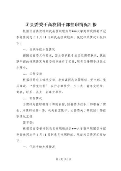 团县委关于高校团干部挂职情况汇报 (3).docx