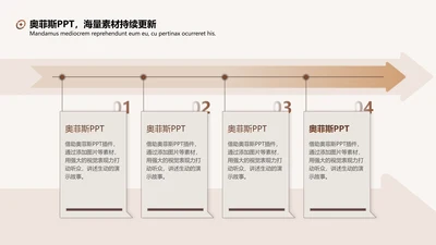 棕色扁平风流程关系4项PPT单页