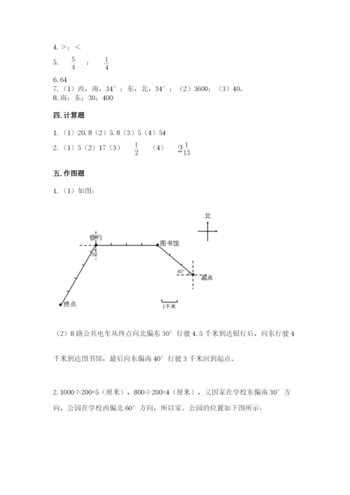 人教版六年级上册数学期中测试卷可打印.docx