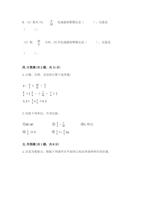 人教版小学六年级上册数学期末测试卷含答案【最新】.docx