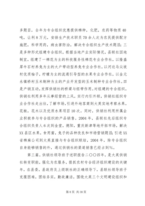 二○○四年供销社领导班子述职报告.docx