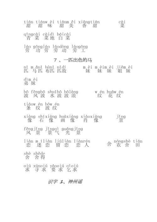 2018部编版二年级语文下册生字拼音组词.docx