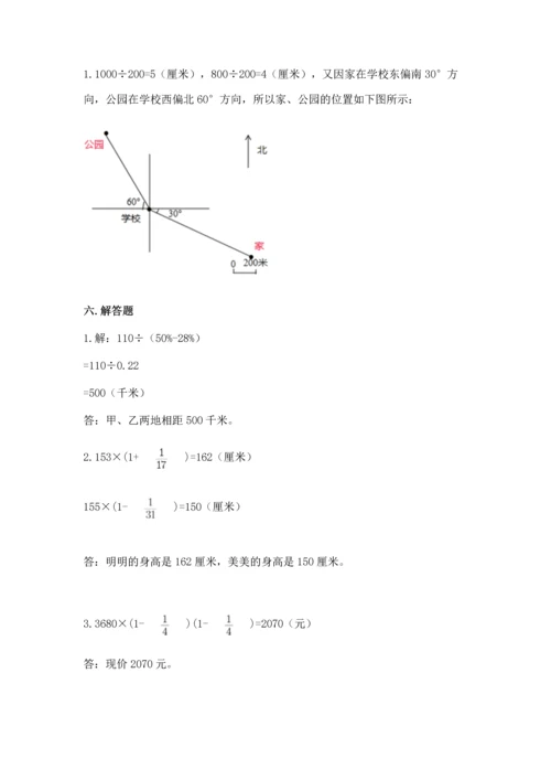 2022六年级上册数学期末测试卷附完整答案（网校专用）.docx