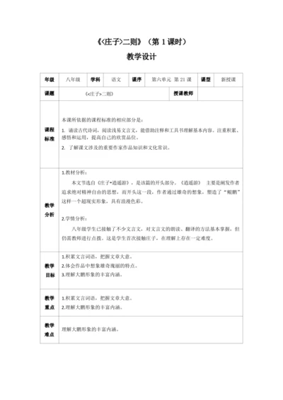 21《庄子》二则  北冥有鱼