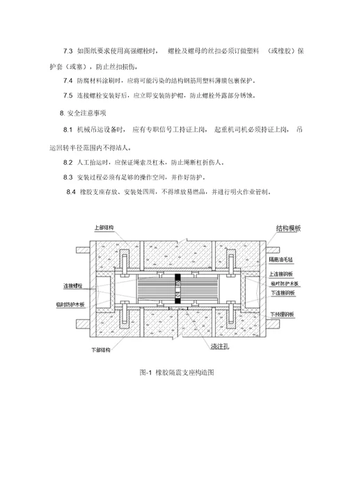 橡胶隔震支座安装施工工艺标准