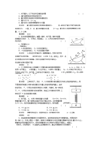 力重力弹力练习题