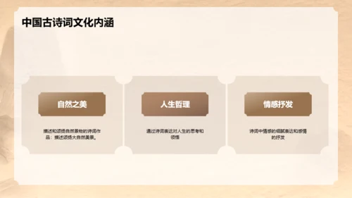 黄色中式复古国风中国诗词科普PPT模板