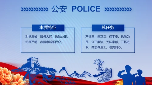 蓝色大气警察公安风采活动展示动态PPT