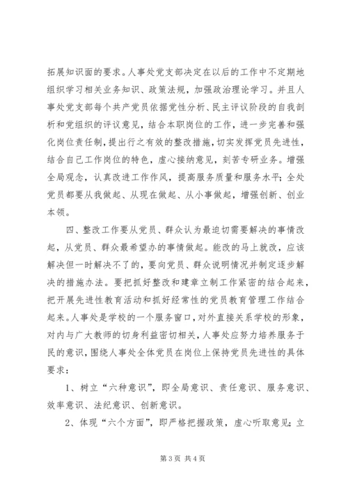 人事处党支部整改方案.docx