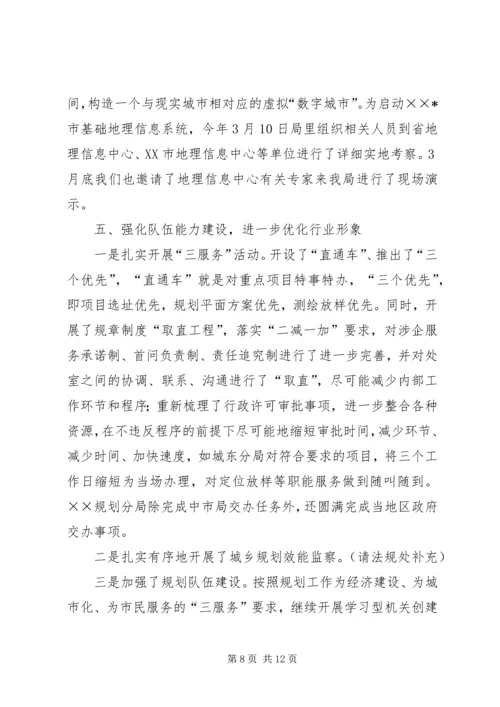 市规划局上半年工作总结.docx
