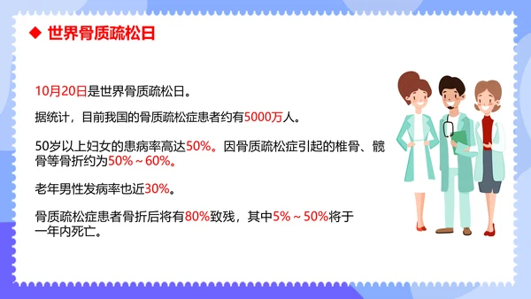 骨折世界骨质疏松日ppt课件模板