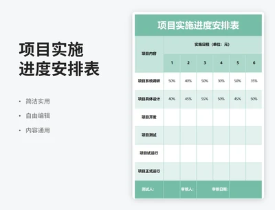 简约风项目实施进度安排表