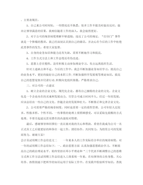 精编之会计员试用期工作总结范文.docx