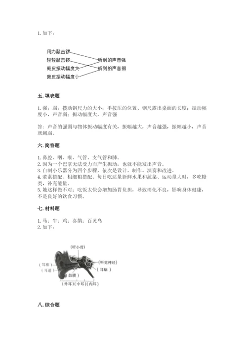 教科版科学四年级上册第二单元《呼吸和消化》测试卷（考点精练）.docx