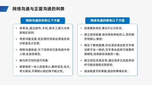 蓝色商务风网络沟通技巧PPT课件