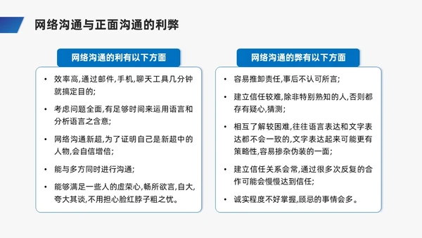 蓝色商务风网络沟通技巧PPT课件