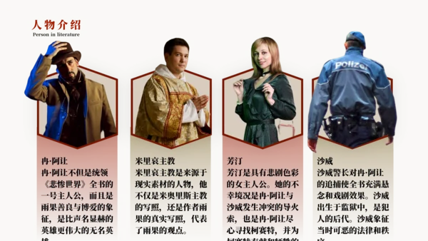 《悲惨世界》名著导读好书推荐PPT模板