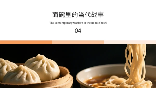 黑色橙色简约风中国面食介绍PPT模板