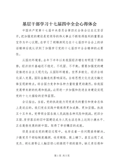 基层干部学习十七届四中全会心得体会.docx