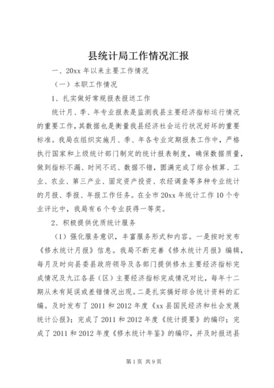 县统计局工作情况汇报.docx