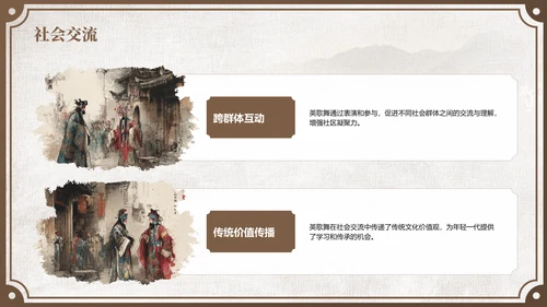 棕色中国风舞动非遗：英歌舞中的文化传承PPT模板