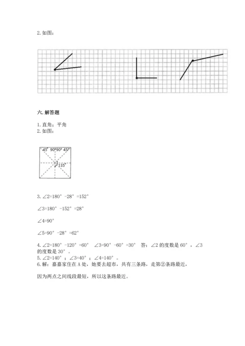 北京版四年级上册数学第四单元 线与角 测试卷及答案（典优）.docx