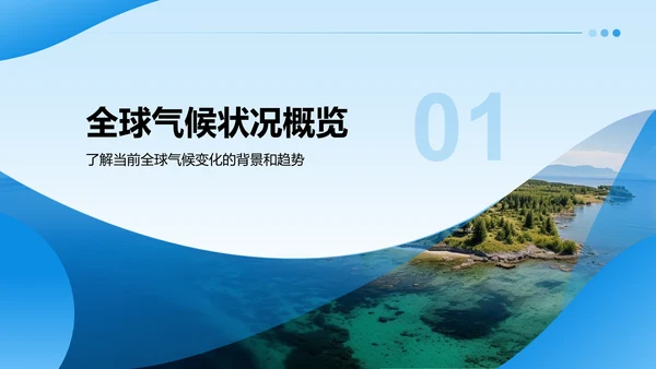 蓝色摄影风全球气候变化与应对措施研究报告PPT模板