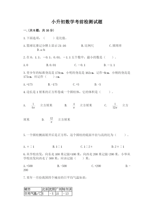 小升初数学考前检测试题（满分必刷）.docx