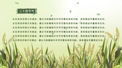 清新二十四节气芒种节气芒种PPT模板