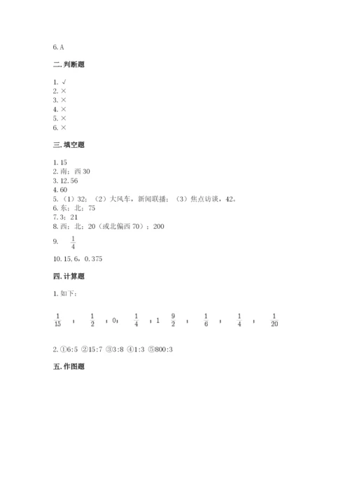 2022六年级上册数学期末考试试卷（突破训练）.docx