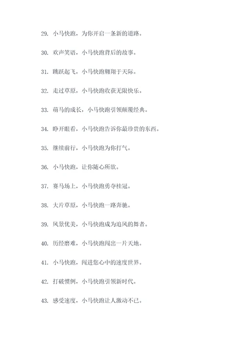 小马快跑的口号