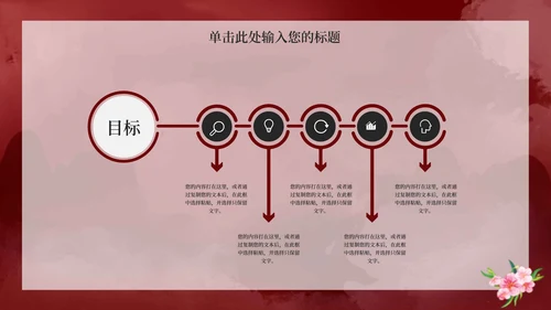 红色中国风教育教学PPT模板