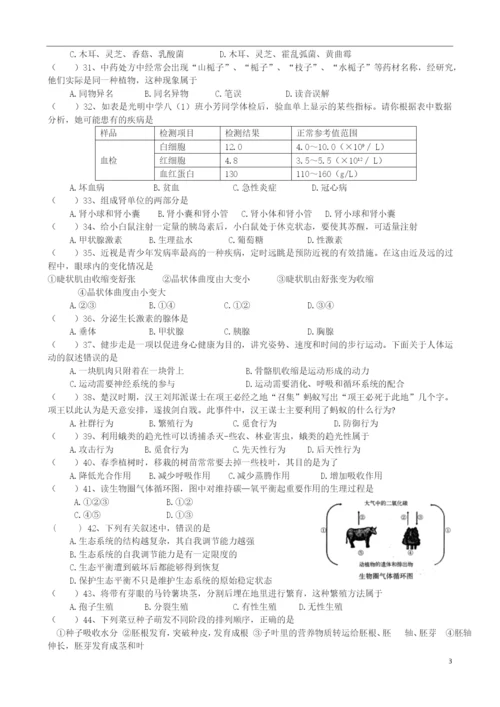 2021年生物会考复习讲义(空白)(1)-(1).docx