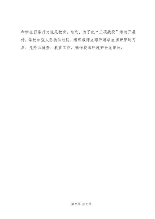 学校开展三项战役自查情况汇报.docx