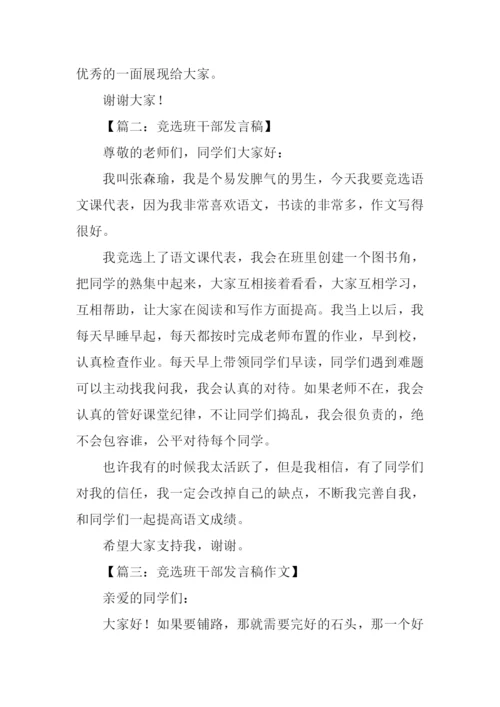 作文竞选班干部发言稿.docx