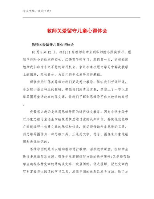 教师关爱留守儿童心得体会范文11篇合辑.docx