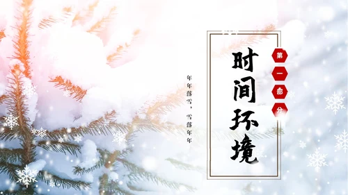 白色简约实拍雪景中国传统节气大雪节气介绍PPT