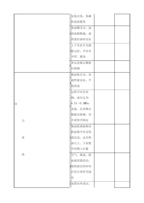 履带式沥青混凝土摊铺机技术检查表.docx