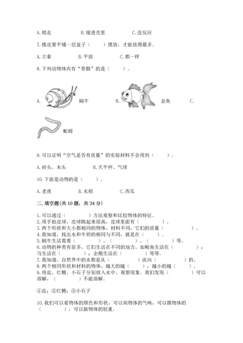 教科版一年级下册科学期末测试卷【名师推荐】.docx