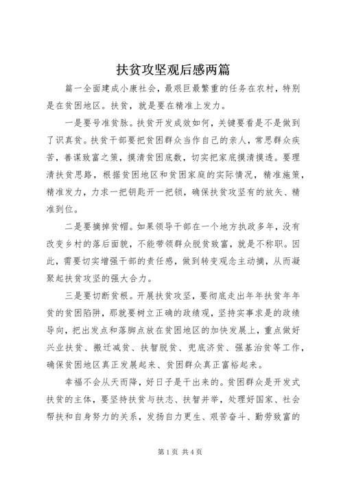 扶贫攻坚观后感两篇.docx