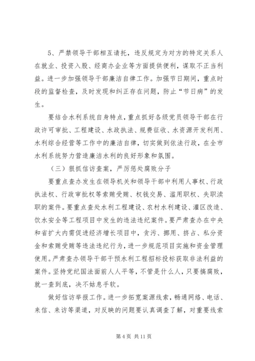 水利局党风廉政建设和反腐败工作意见.docx