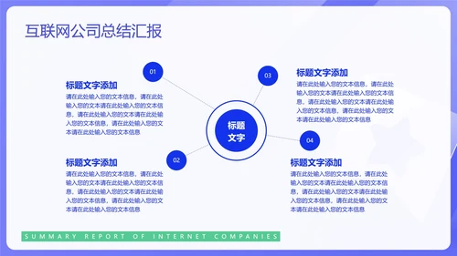 蓝色简约风互联网公司汇报PPT模板