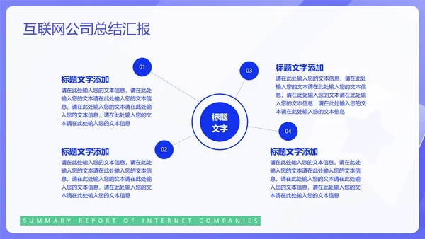 蓝色简约风互联网公司汇报PPT模板
