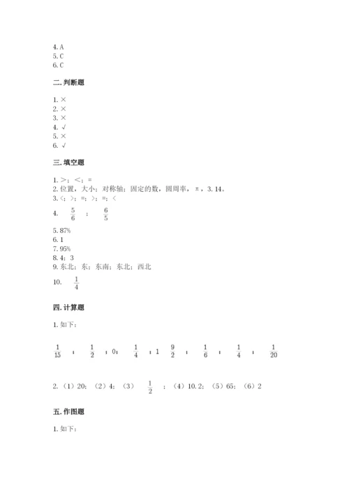 2022人教版六年级上册数学期末测试卷附参考答案（轻巧夺冠）.docx