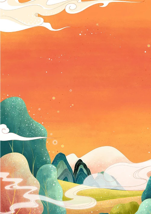 国潮风重阳节宣传海报